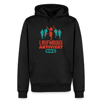 Läufer LAUFMODUS AKTIVIERT Laufen Lustiges - Männer Premium Bio Hoodie - Schwarz - Vorne - Nico (187cm)