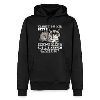 Kannst du bitte schweigend auf die Nerven gehen - Männer Premium Bio Hoodie - Schwarz - Vorne - Nico (187cm)