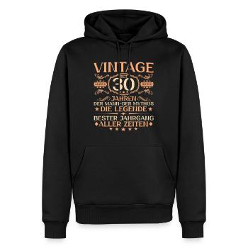 30 Jahre Vintage Mann 30. Geburtstag - Männer Premium Bio Hoodie - Schwarz - Vorne - Nico (187cm)