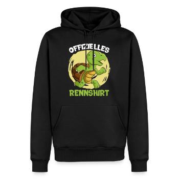 Läufer OFFIZIELLES RENNSHIRT Laufen Lustiges - Männer Premium Bio Hoodie - Schwarz - Vorne - Nico (187cm)