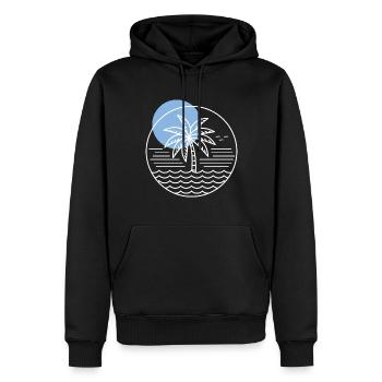 Palmen-Kreis - Männer Premium Bio Hoodie - Schwarz - Vorne - Nico (187cm)