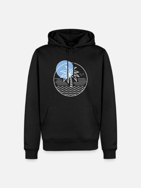 Palm Tree Circle - Men’s Premium Organic Hoodie - black