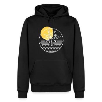 Palmen-Kreis - Männer Premium Bio Hoodie - Schwarz - Vorne - Nico (187cm)