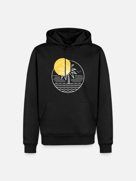 Palm Tree Circle - Men’s Premium Organic Hoodie - black
