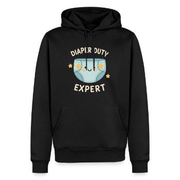 Windelwechsel-Profi - Männer Premium Bio Hoodie - Schwarz - Vorne - Nico (187cm)