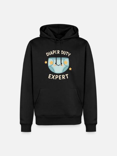 Windelwechsel-Profi - Männer Premium Bio Hoodie - Schwarz