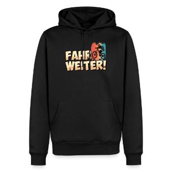 Radfahrer FAHR WEITER Radfahren Lustiges - Männer Premium Bio Hoodie - Schwarz - Vorne - Nico (187cm)