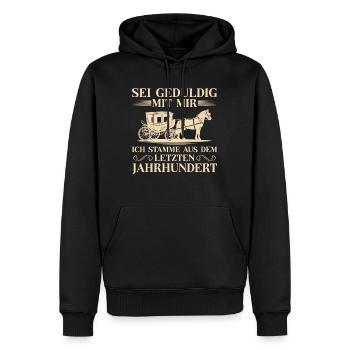 Sei geduldig mit mir Alter Mann - Männer Premium Bio Hoodie - Schwarz - Vorne - Nico (187cm)