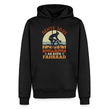 RENTE 2025 AB AUF'S FAHRRAD Radeln Lustiges - Männer Premium Bio Hoodie - Schwarz - Vorne - Nico (187cm)