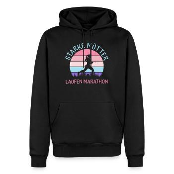 Mama STARKE MÜTTER LAUFEN MARATHON Lustiges - Männer Premium Bio Hoodie - Schwarz - Vorne - Nico (187cm)