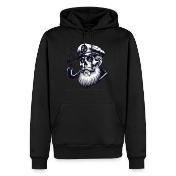 Capitaine Hambourg St Pauli Crâne de la ville hanséatique - Sweat à capuche Premium bio Homme - noir - Devant - Nico (187cm)
