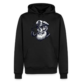 Kapitän Hamburg St Pauli Hansestadt Totenschädel - Männer Premium Bio Hoodie - Schwarz - Vorne - Nico (187cm)