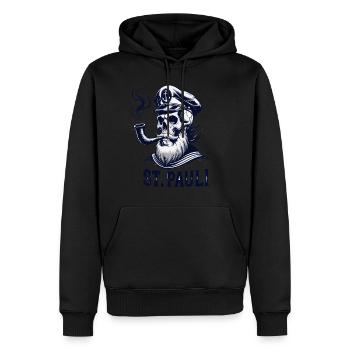 St.Pauli Kiez Hamburg Totenkopf Sankt Pauli - Sweat à capuche Premium bio Homme - noir - Devant - Nico (187cm)