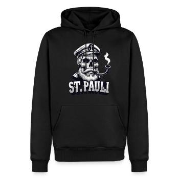 St.Pauli Kiez Hamburg Totenkopf Sankt Pauli - Sweat à capuche Premium bio Homme - noir - Devant - Nico (187cm)