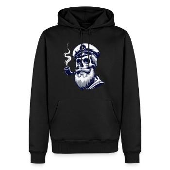 Capitaine Hambourg St Pauli Crâne de la ville hanséatique - Sweat à capuche Premium bio Homme - noir - Devant - Nico (187cm)