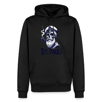 St.Pauli Kiez Hamburg Totenkopf Sankt Pauli - Sweat à capuche Premium bio Homme - noir - Devant - Nico (187cm)