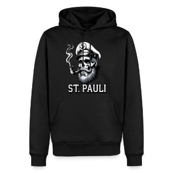 St.Pauli Kiez Hamburg Totenkopf Sankt Pauli - Sweat à capuche Premium bio Homme - noir - Devant - Nico (187cm)
