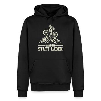Radeln WADEN STATT LADEN Radfahrer Lustiges - Männer Premium Bio Hoodie - Schwarz - Vorne - Nico (187cm)