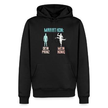 Freundin DEIN PRINZ MEIN KÖNIG Lustiges - Männer Premium Bio Hoodie - Schwarz - Vorne - Nico (187cm)