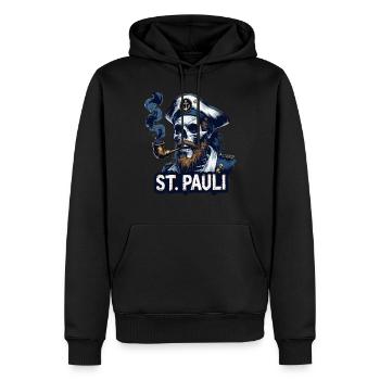 St.Pauli Kiez Hamburg Totenkopf Sankt Pauli - Sweat à capuche Premium bio Homme - noir - Devant - Nico (187cm)