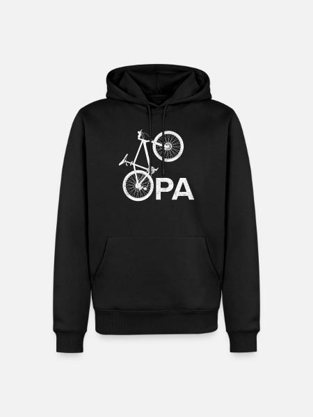 Großvater Radfahren OPA Radeln Lustiges - Männer Premium Bio Hoodie - Schwarz