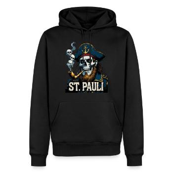 St.Pauli Kiez Hamburg Totenkopf Sankt Pauli - Sweat à capuche Premium bio Homme - noir - Devant - Nico (187cm)