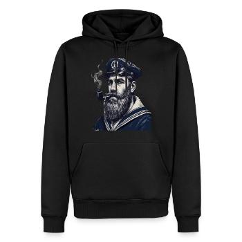 Capitaine Hambourg St Pauli Crâne de la ville hanséatique - Sweat à capuche Premium bio Homme - noir - Devant - Nico (187cm)