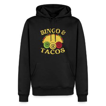 Jeu de bingo Bingo Tacos Bingo - Sweat à capuche Premium bio Homme - noir - Devant - Nico (187cm)