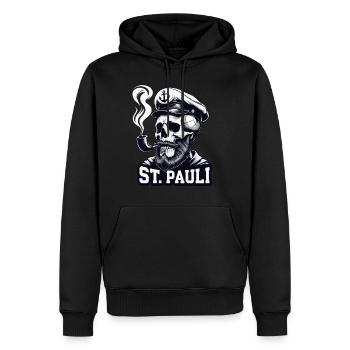 St.Pauli Kiez Hamburg Totenkopf Sankt Pauli - Sweat à capuche Premium bio Homme - noir - Devant - Nico (187cm)