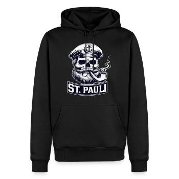 St.Pauli Kiez Hamburg Totenkopf Sankt Pauli - Sweat à capuche Premium bio Homme - noir - Devant - Nico (187cm)