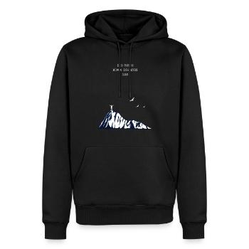 Wandern Minimalistisch - Männer Premium Bio Hoodie - Schwarz - Vorne - Nico (187cm)