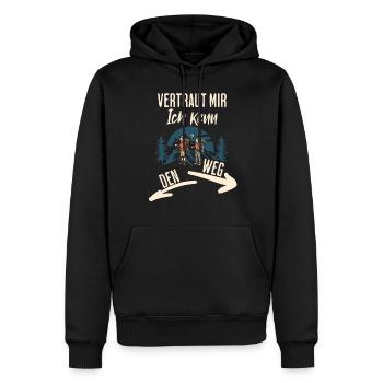 Wander - Men’s Premium Organic Hoodie - black - Front - Nico (187cm)