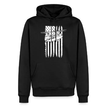 Hélicoptère militaire CH-47 Chinook avec - Sweat à capuche Premium bio Homme - noir - Devant - Nico (187cm)