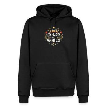 Färben Sie unsere Welt: Sommerlese-Bücherwurm für - Männer Premium Bio Hoodie - Schwarz - Vorne - Nico (187cm)