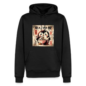 Penguin Ramen - Men’s Premium Organic Hoodie - black - Front - Nico (187cm)