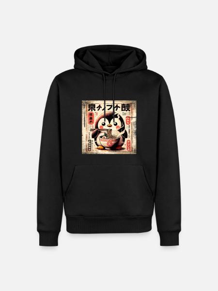 Penguin Ramen - Men’s Premium Organic Hoodie - black