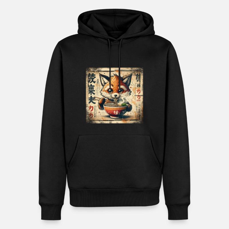 Fox Ramen - Sweat à capuche Premium bio Homme - noir