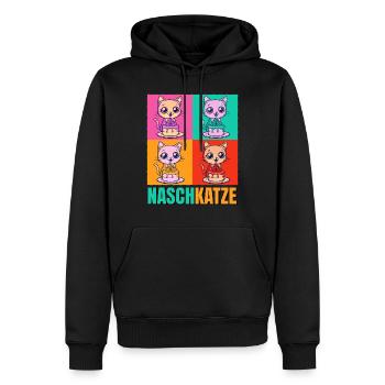 Gâteau pour chat dent sucrée Gâteau Snacking Pâtisserie Sucré - Sweat à capuche Premium bio Homme - noir - Devant - Nico (187cm)