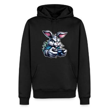 Gaming Hase - Männer Premium Bio Hoodie - Schwarz - Vorne - Nico (187cm)