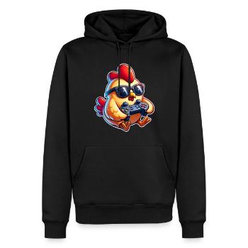 Gamer Gamer Poulet Poulets - Sweat à capuche Premium bio Homme - noir - Devant - Nico (187cm)