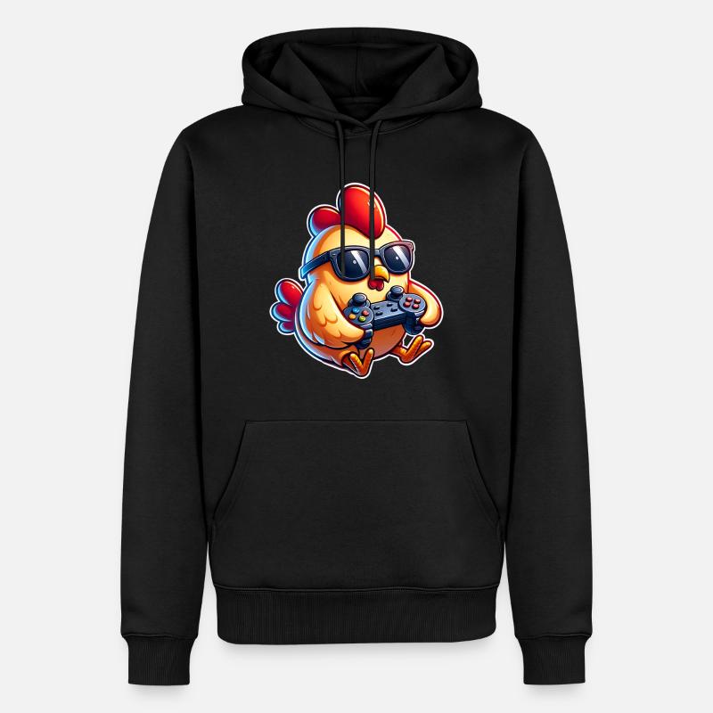 Gamer Gamer Poulet Poulets - Sweat à capuche Premium bio Homme - noir