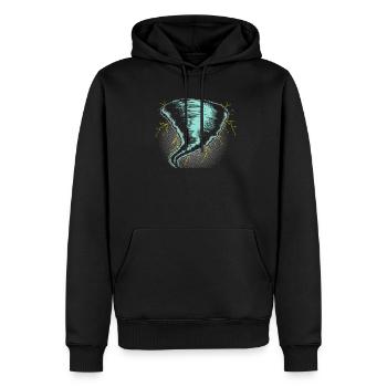 Tornade Chasseur de tempête Météo Météorologue Tornade - Sweat à capuche Premium bio Homme - noir - Devant - Nico (187cm)