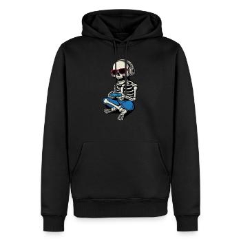 Gamer Skeleton Halloween Jeu vidéo Skeleton Gamer - Sweat à capuche Premium bio Homme - noir - Devant - Nico (187cm)