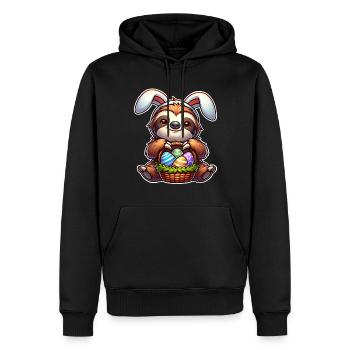 Ostern Faultier - Männer Premium Bio Hoodie - Schwarz - Vorne - Nico (187cm)