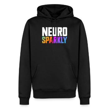 Neuro Sparkly Neurodiversité Sensibilisation à l’autisme - Sweat à capuche Premium bio Homme - noir - Devant - Nico (187cm)