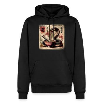 Ramen Snake Japan Grunge Poster Style - Men’s Premium Organic Hoodie - black - Front - Nico (187cm)