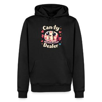 marchand de bonbons fabricant de bonbons amour doux - Sweat à capuche Premium bio Homme - noir - Devant - Nico (187cm)