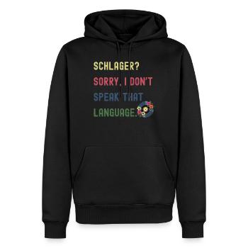 Design anti-Schlager avec dicton - Humour - Sweat à capuche Premium bio Homme - noir - Devant - Nico (187cm)