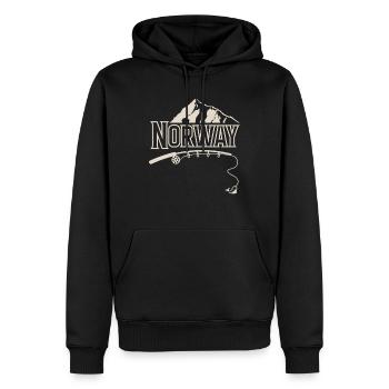 Norvège Pêche Pêcheur Pêcheur - Sweat à capuche Premium bio Homme - noir - Devant - Nico (187cm)