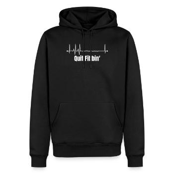 Arrêter de bibber Cardiologie Rythme cardiaque Maladie cardiaque - Sweat à capuche Premium bio Homme - noir - Devant - Nico (187cm)